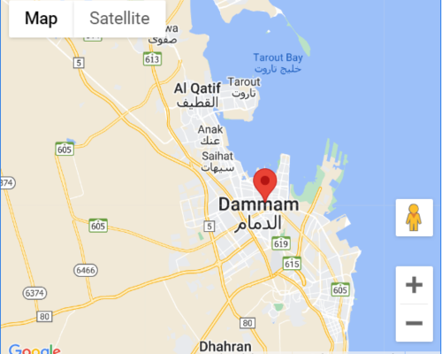 Map of European World Trading Company. Dammam, Saudi Arabia