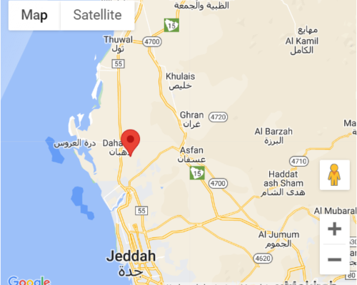 Map of European World Trading Company. Jeddah, Saudi Arabia